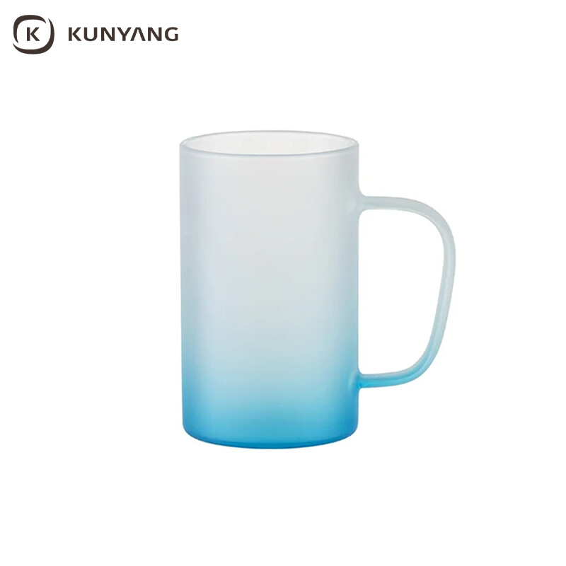 Bottom color gradient matt glass sublimation mug
