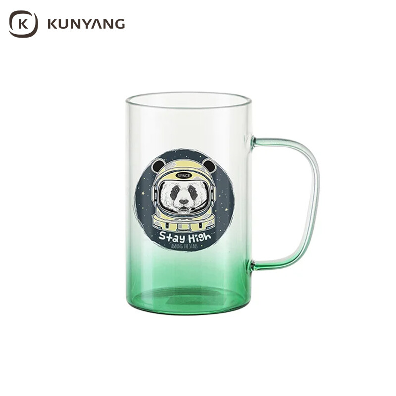 Bottom color gradient glass sublimation mug