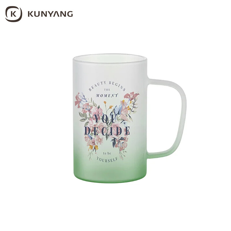 Bottom color gradient matt glass sublimation mug