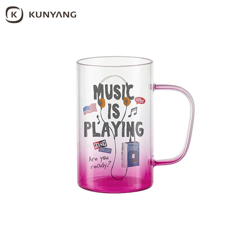 Bottom color gradient glass sublimation mug