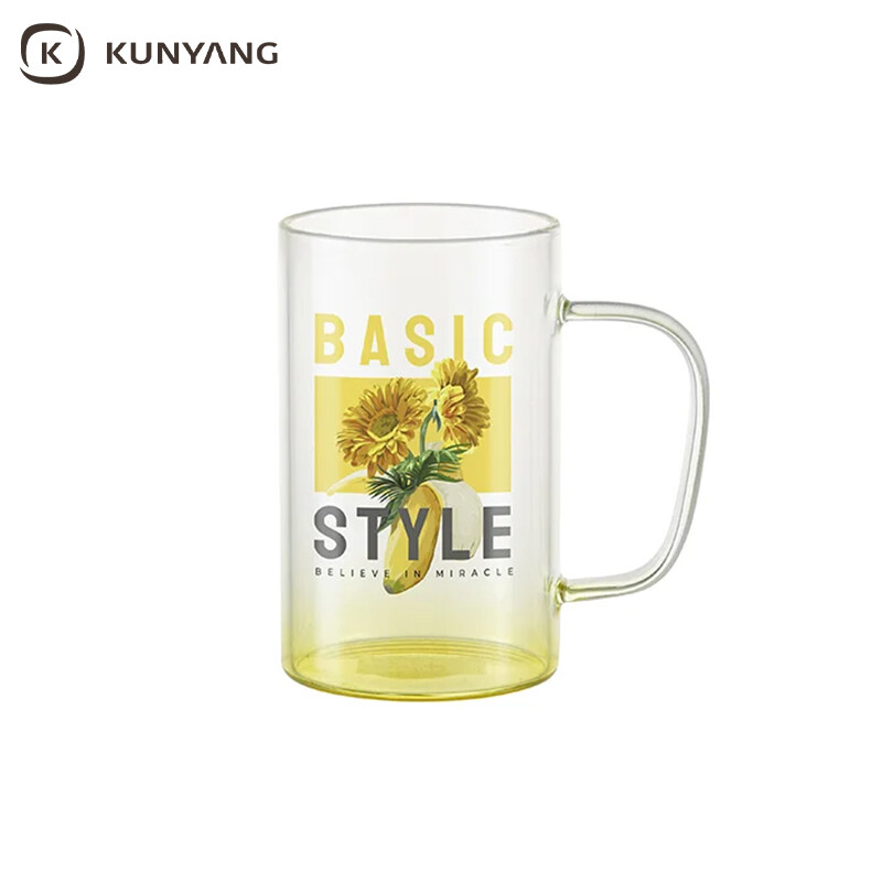 Bottom color gradient glass sublimation mug
