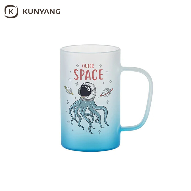 Bottom color gradient matt glass sublimation mug
