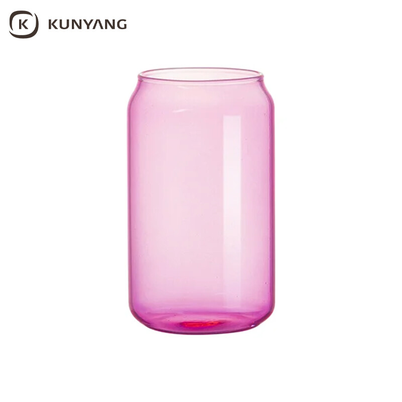 Sublimation Blanks 13oz/400ml Full Color Can Glass Mug with Straw