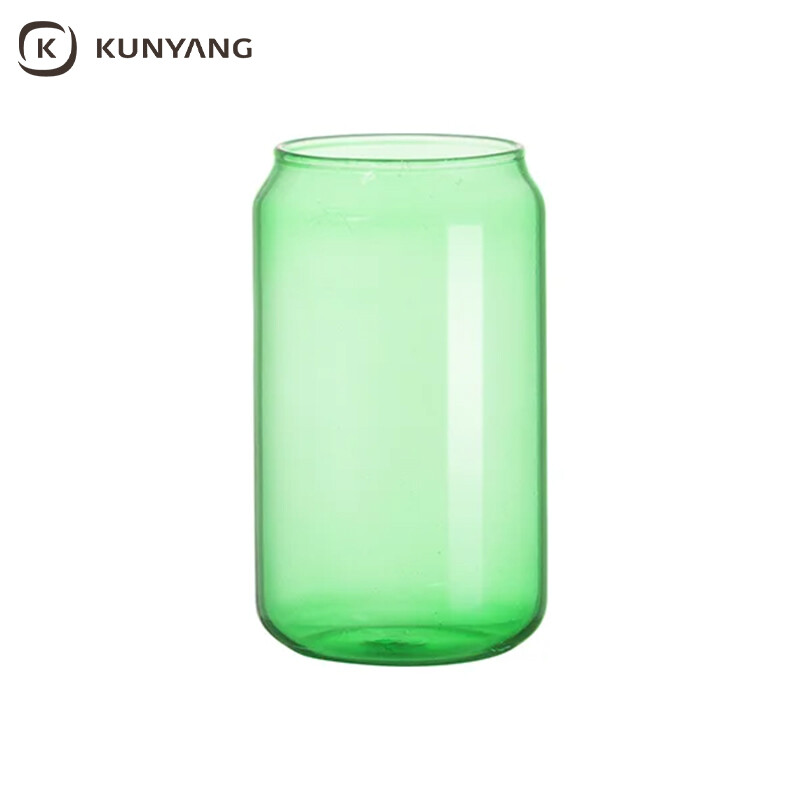 Sublimation Blanks 13oz/400ml Full Color Can Glass Mug with Straw