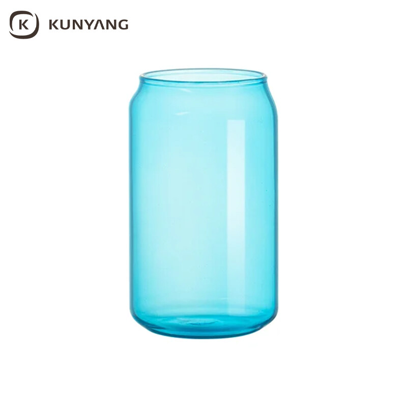 Sublimation Blanks 13oz/400ml Full Color Can Glass Mug with Straw