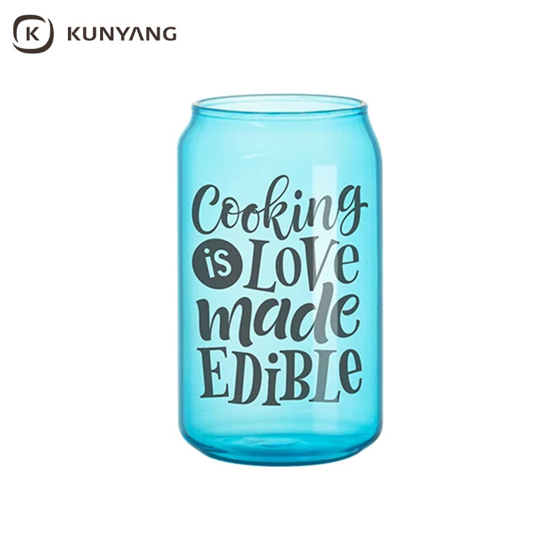 Sublimation Blanks 13oz/400ml Full Color Can Glass Mug with Straw