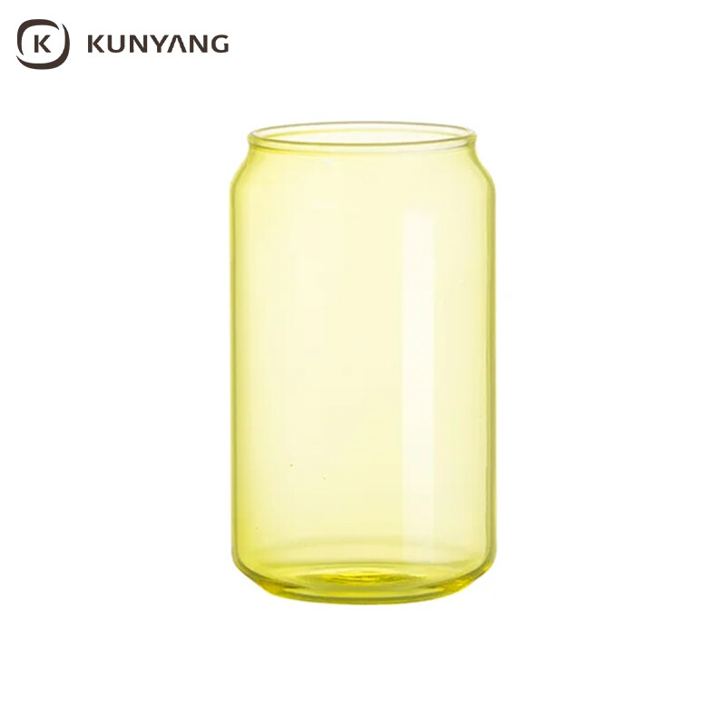 Sublimation Blanks 13oz/400ml Full Color Can Glass Mug with Straw