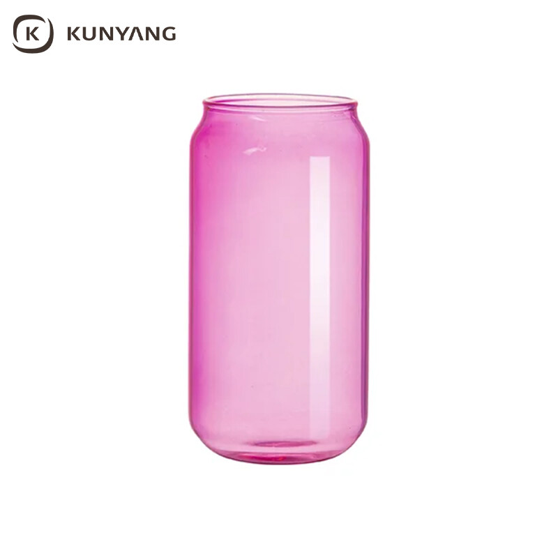 Sublimation Blanks 18oz/550ml Full Color Can Glass Mug with Straw