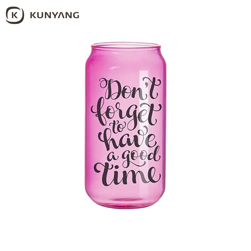 Sublimation Blanks 18oz/550ml Full Color Can Glass Mug with Straw