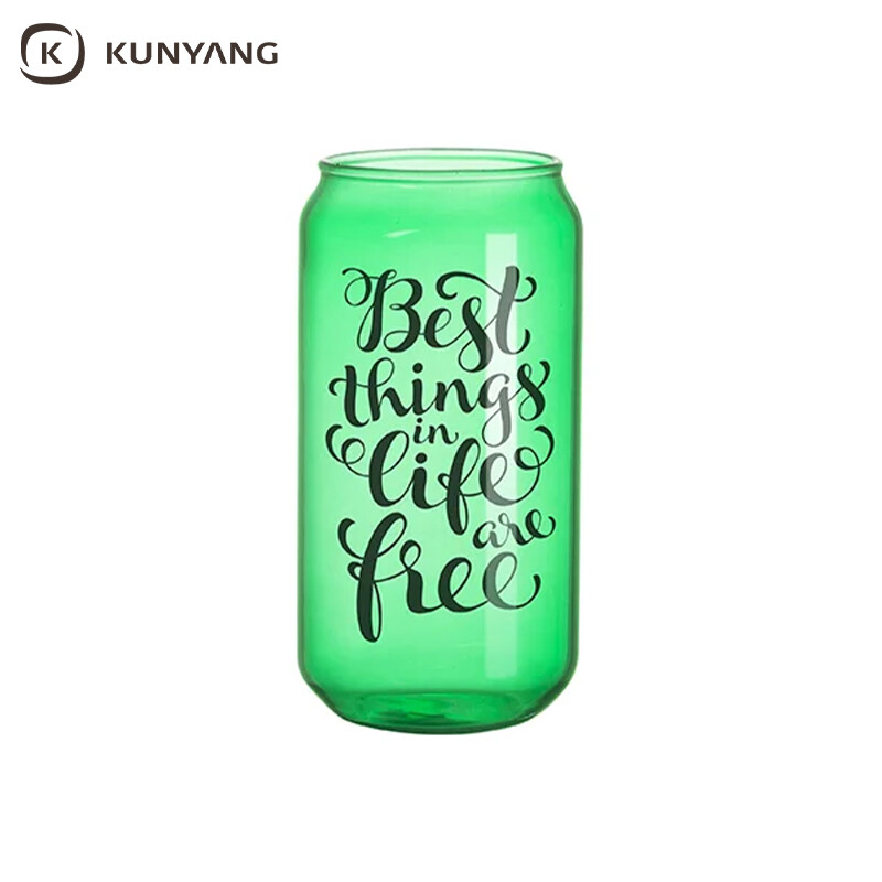 Sublimation Blanks 18oz/550ml Full Color Can Glass Mug with Straw