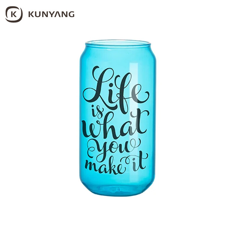 Sublimation Blanks 18oz/550ml Full Color Can Glass Mug with Straw