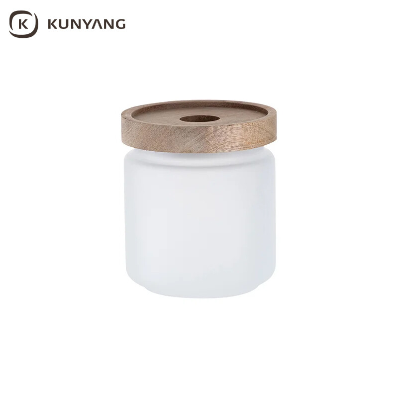 Sublimation Blanks 450ml Glass Storage Jar w/ Wood Lid