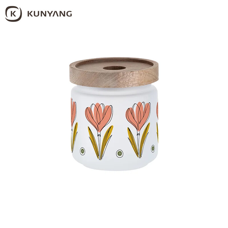 Sublimation Blanks 450ml Glass Storage Jar w/ Wood Lid