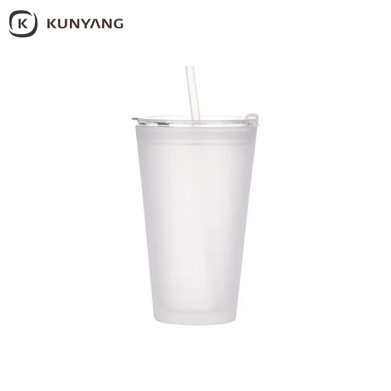 Sublimation 15oz/450ml Glass Tumbler w/ Lid & Straw 