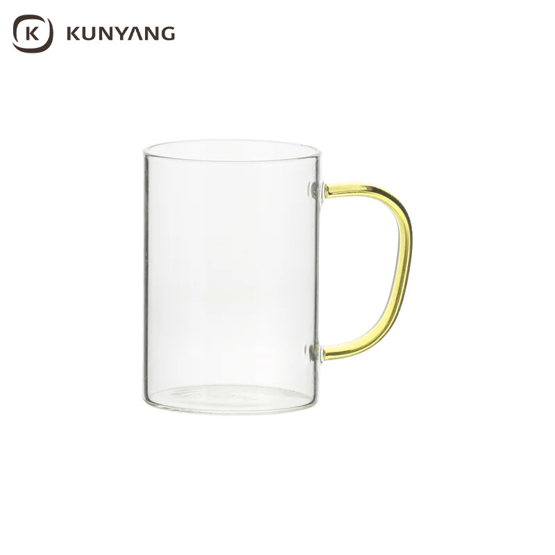 Sublimation 12oz/360ml Glass Mug w/ Light Green Handle