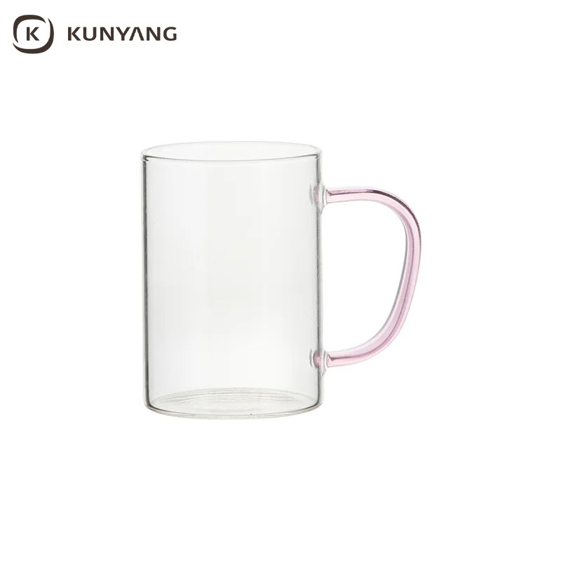 Sublimation 12oz/360ml Glass Mug w/ Light Green Handle