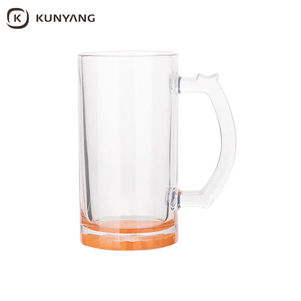 16oz Glass Beer Mug Clear Orange