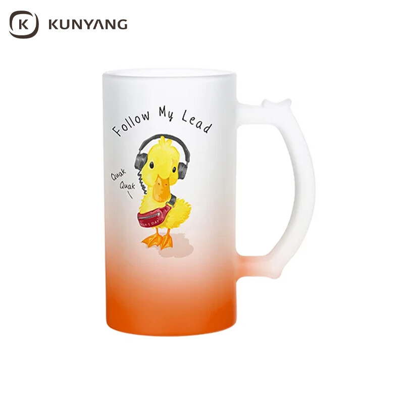 Sublimation 16oz Matt Glass Beer Mug Gradient