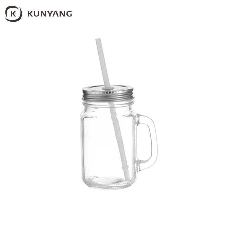 12oz/350ml Sublimation Blanks Mason Jar w/ Straw