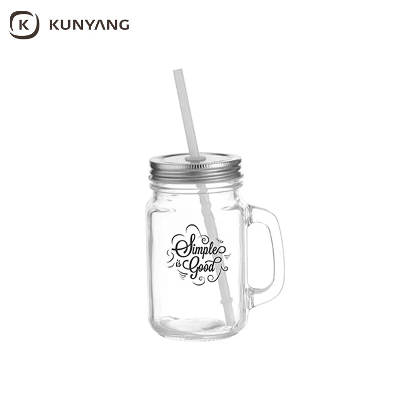 12oz/350ml Sublimation Blanks Mason Jar w/ Straw