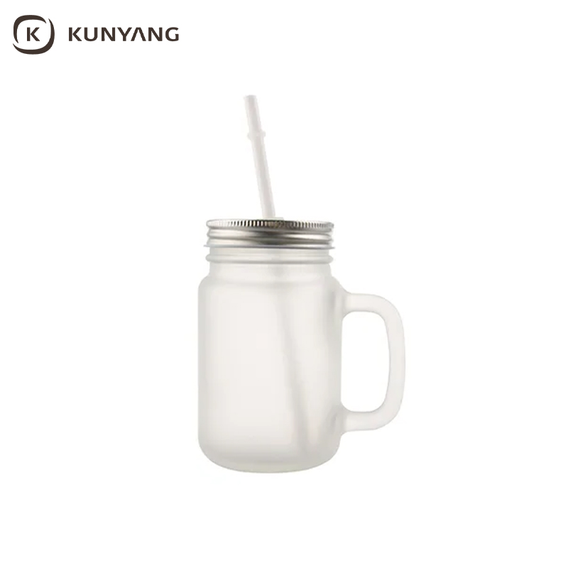 12oz/350ml Sublimation Blanks Mason Jar w/ Straw