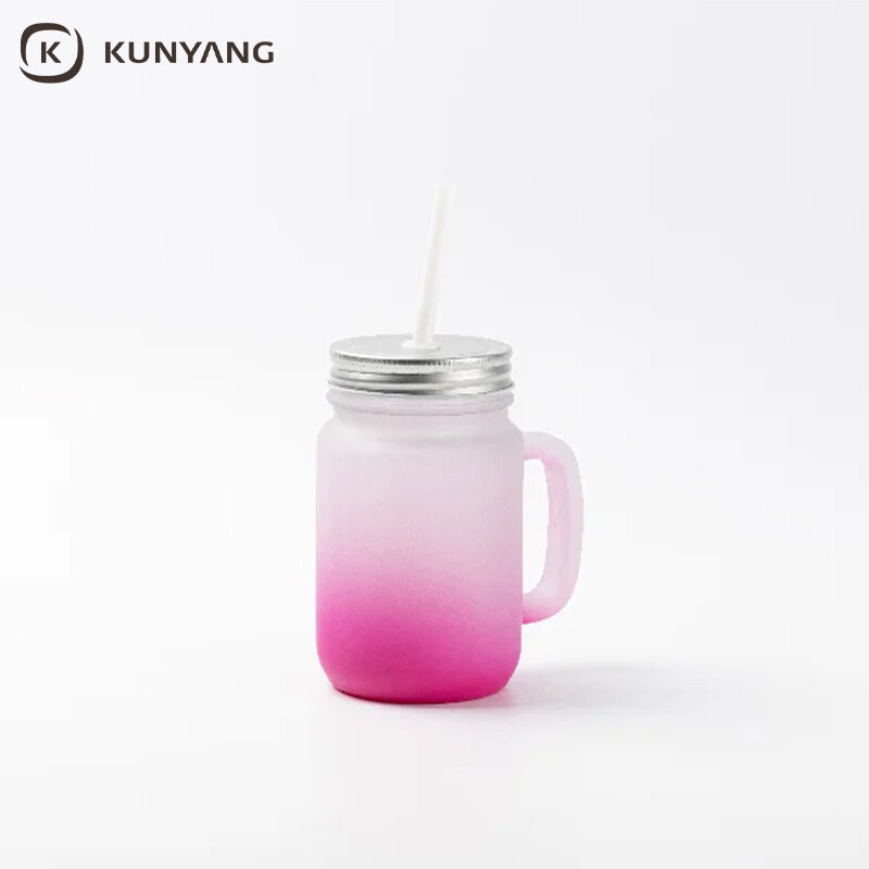 12oz/350ml Sublimation Blanks Mason Jar w/ Straw