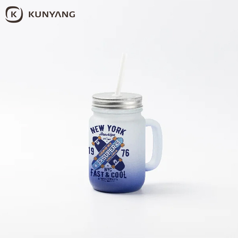 12oz/350ml Sublimation Blanks Mason Jar w/ Straw