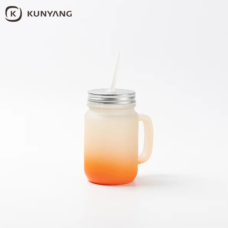 12oz/350ml Sublimation Blanks Mason Jar w/ Straw