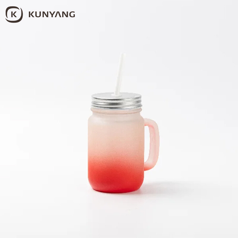 12oz/350ml Sublimation Blanks Mason Jar w/ Straw