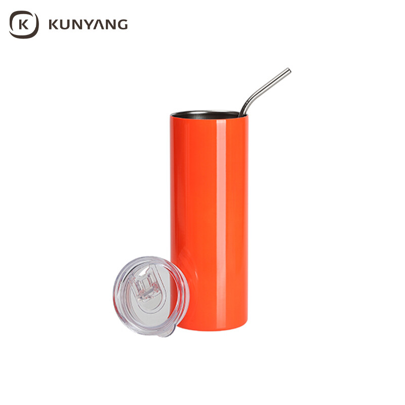 Sublimation Blanks 20oz/600ml Stainless Steel Fluorescent Tumbler with Straw & Lid