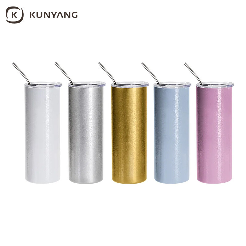 Sublimation Blanks 20oz/600ml 3D Crackle Finish Stainless Steel Skinny Tumbler