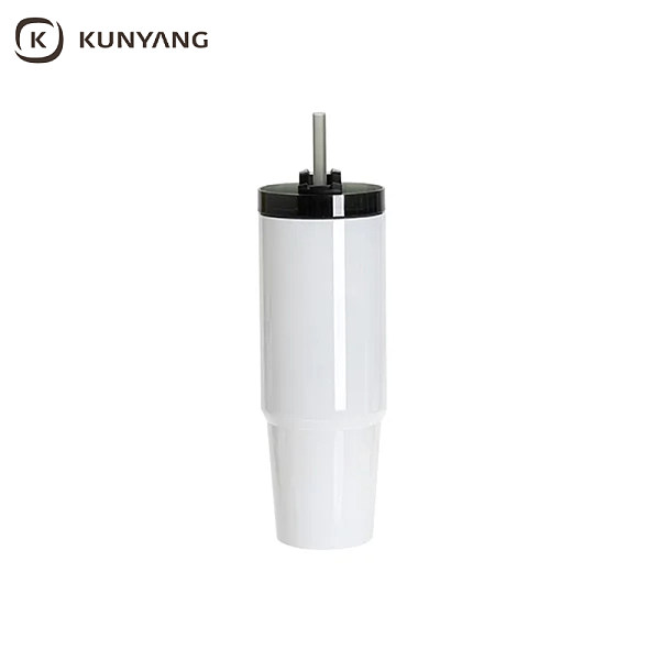 Sublimation Blanks 36oz/1080ml Stainless Steel Travel Tumbler with Lid & Straw(White)
