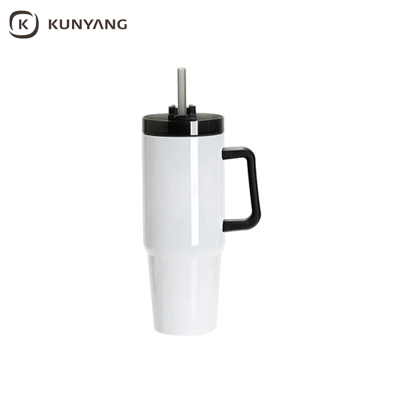 Sublimation Blanks 30oz/900ml Stainless Steel Travel Tumbler with Lid & Straw(White)