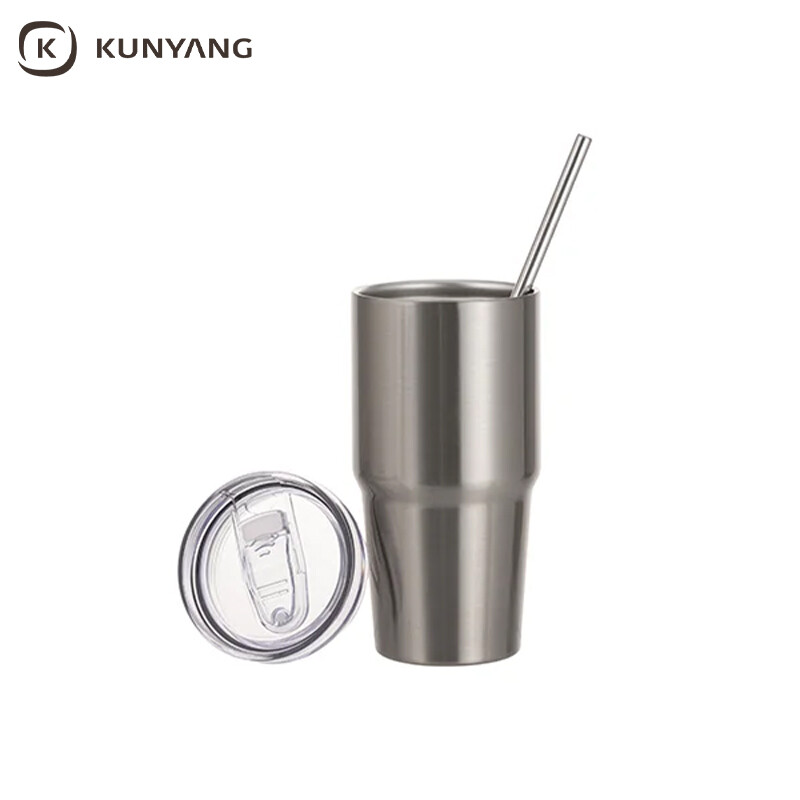 Sublimation Blanks 20oz/600ml Stainless Steel Travel Tumbler with Lid & Straw (Silver)