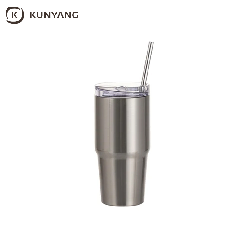 Sublimation Blanks 20oz/600ml Stainless Steel Travel Tumbler with Lid & Straw (Silver)