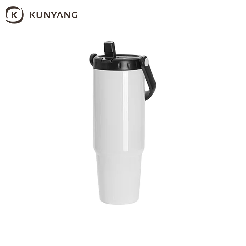 Sublimation Blanks 36oz/1080mlStainless Steel Travel Tumbler with Portable Lid(White)