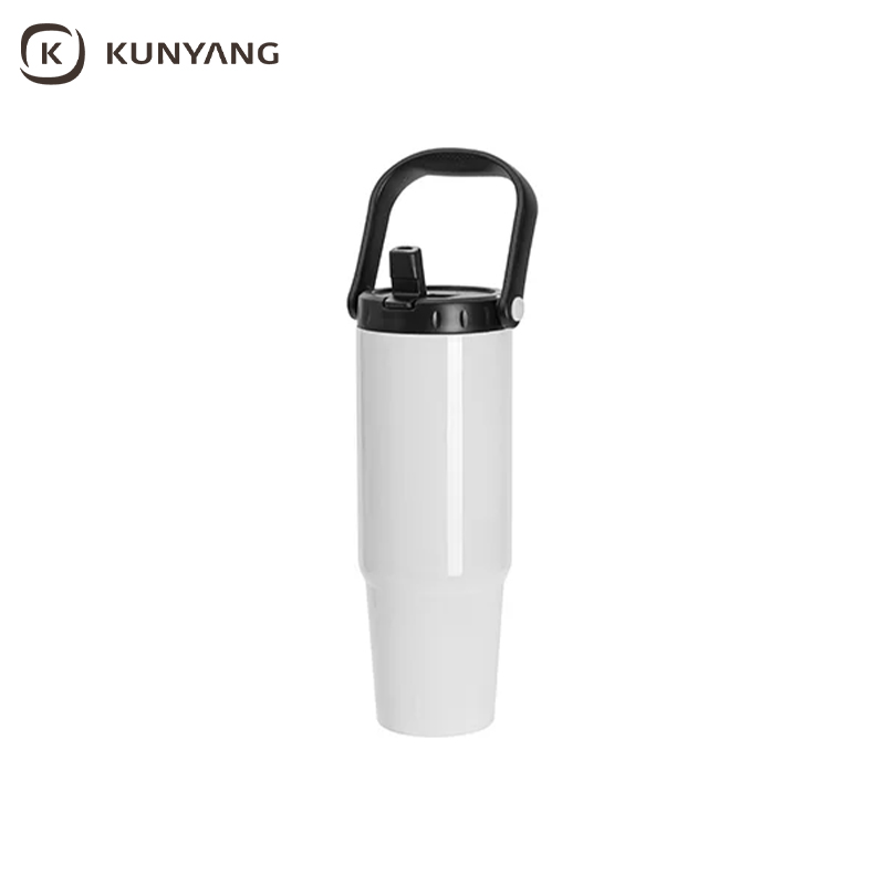 Sublimation Blanks 36oz/1080mlStainless Steel Travel Tumbler with Portable Lid(White)