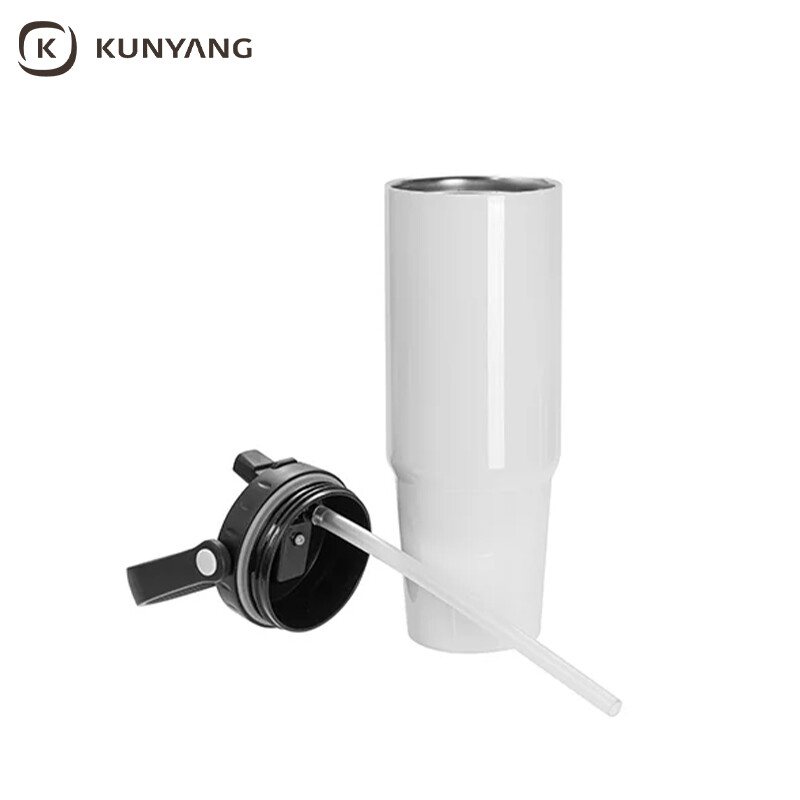 Sublimation Blanks 36oz/1080mlStainless Steel Travel Tumbler with Portable Lid(White)