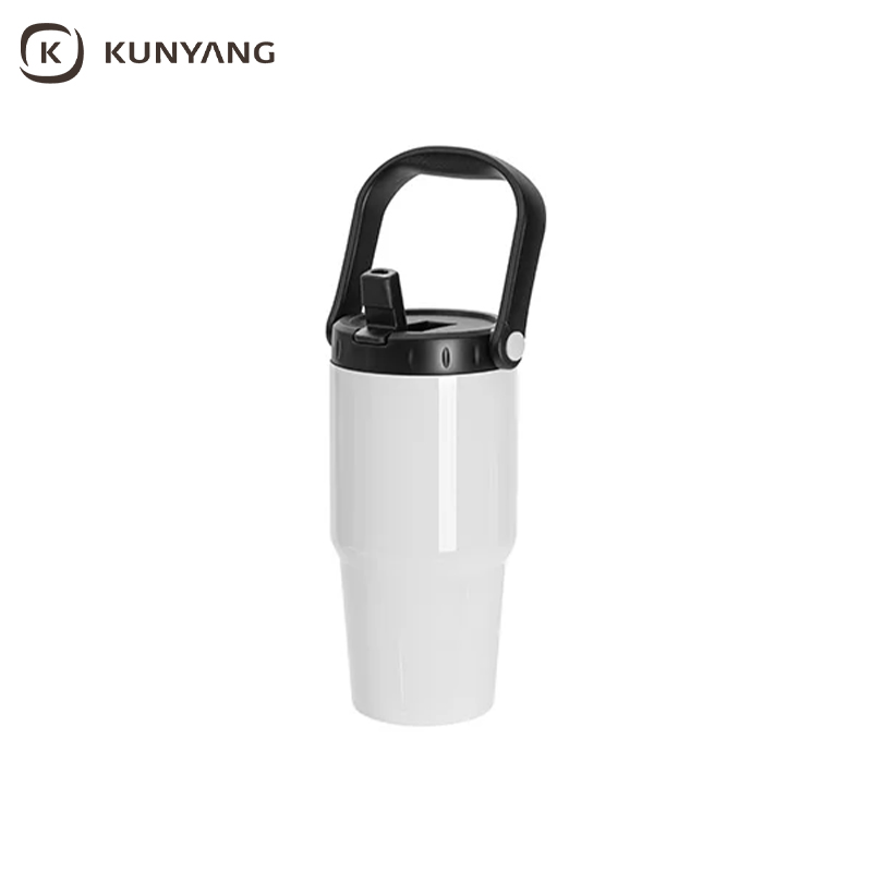 Sublimation Blanks 20oz/600ml Stainless Steel Travel Tumbler with Portable Lid(White)