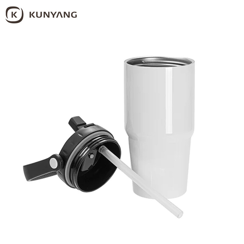 Sublimation Blanks 20oz/600ml Stainless Steel Travel Tumbler with Portable Lid(White)