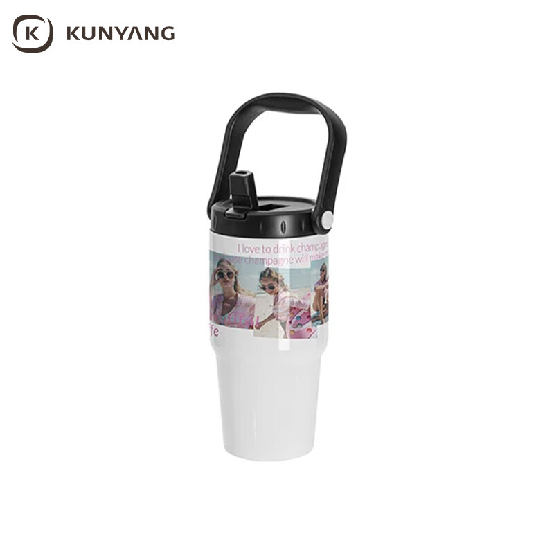 Sublimation Blanks 20oz/600ml Stainless Steel Travel Tumbler with Portable Lid(White)