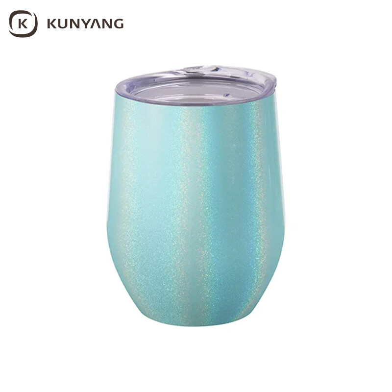 12oz/360ml Sublimation Blanks Glitter Sparkling Stainless Steel Stemless Cup