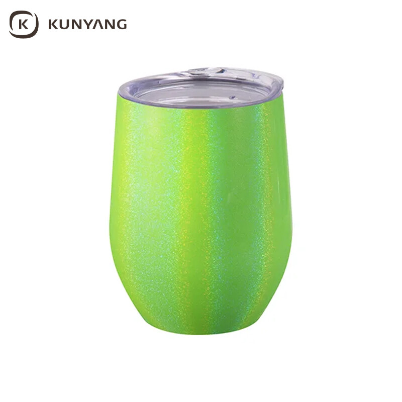 12oz/360ml Sublimation Blanks Glitter Sparkling Stainless Steel Stemless Cup