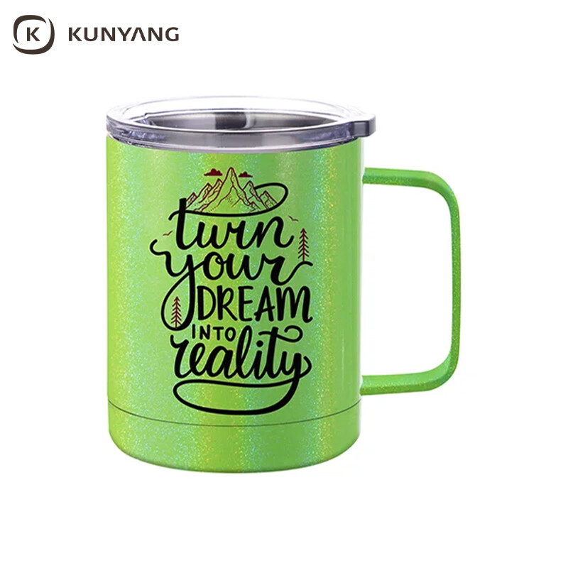 Sublimation 12oz/360ml Glitter Sparkling Stainless Steel Coffee Cup