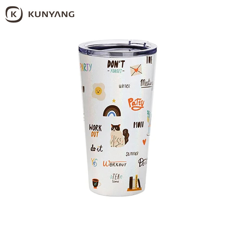 Sublimation 16oz/480ml Glitter Stainless Steel Tumbler w/ Lid