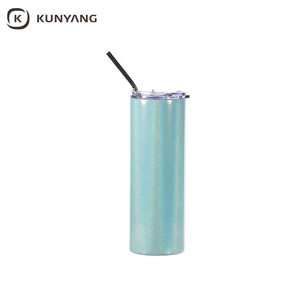 Sublimation 20oz/600ml Glitter Sparkling Stainless Steel Skinny Tumbler w/ Straw