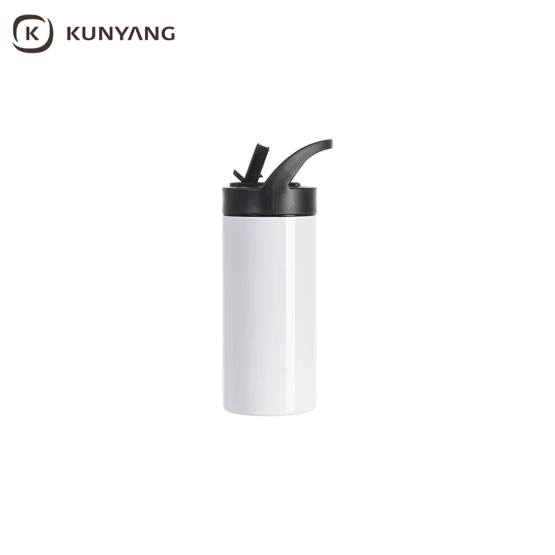 Sublimation Blanks 16oz/480ml Stainless Steel Skinny Tumbler with Black Portable Straw Lid