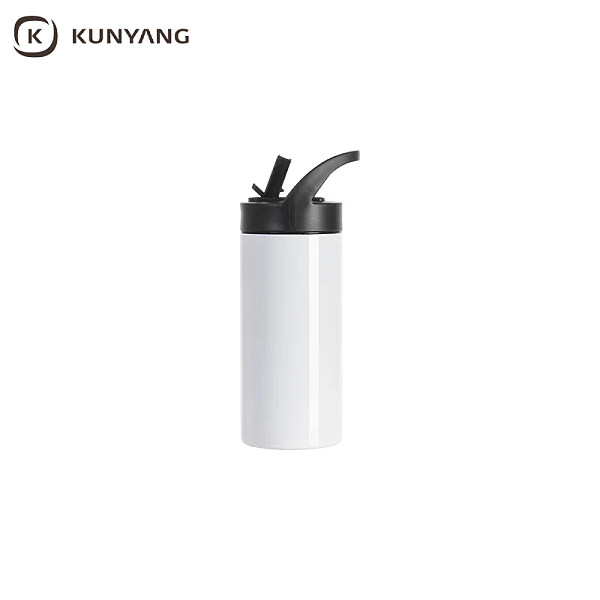 Sublimation Blanks 16oz/480ml Stainless Steel Skinny Tumbler with Black Portable Straw Lid