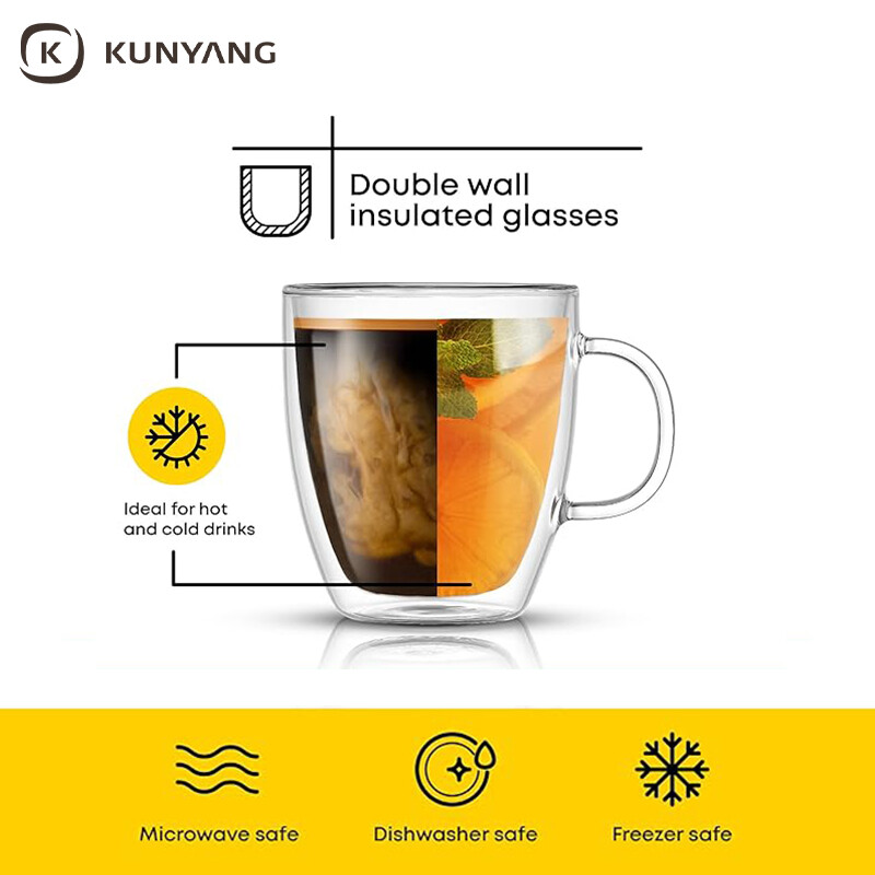 Double Wall Insulated Glass Cups