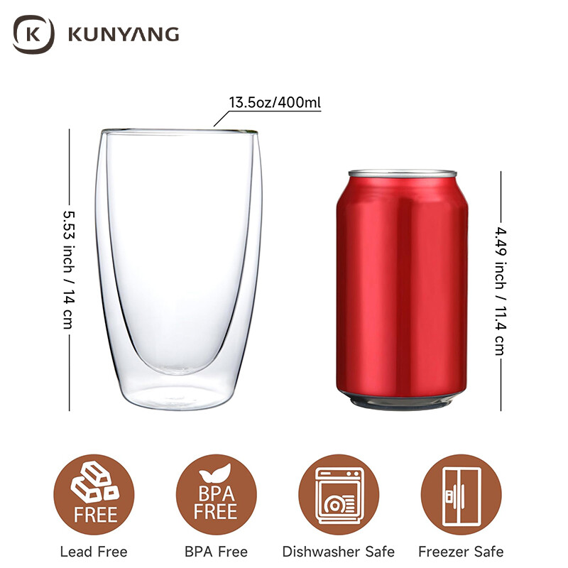 Double Wall Insulated Glass Cups